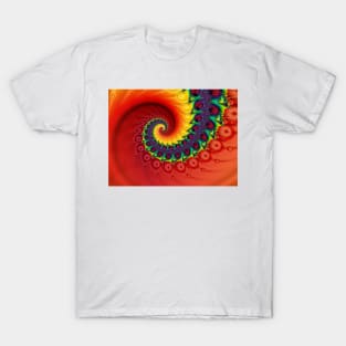 Red Fractal Spiral T-Shirt